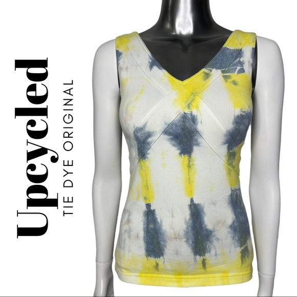 Upcycled Tie Dye Althetic Tank Top Built in Bra - Picture 1 of 5